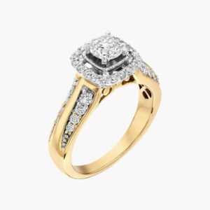 Bague anneau en platine avec diamants