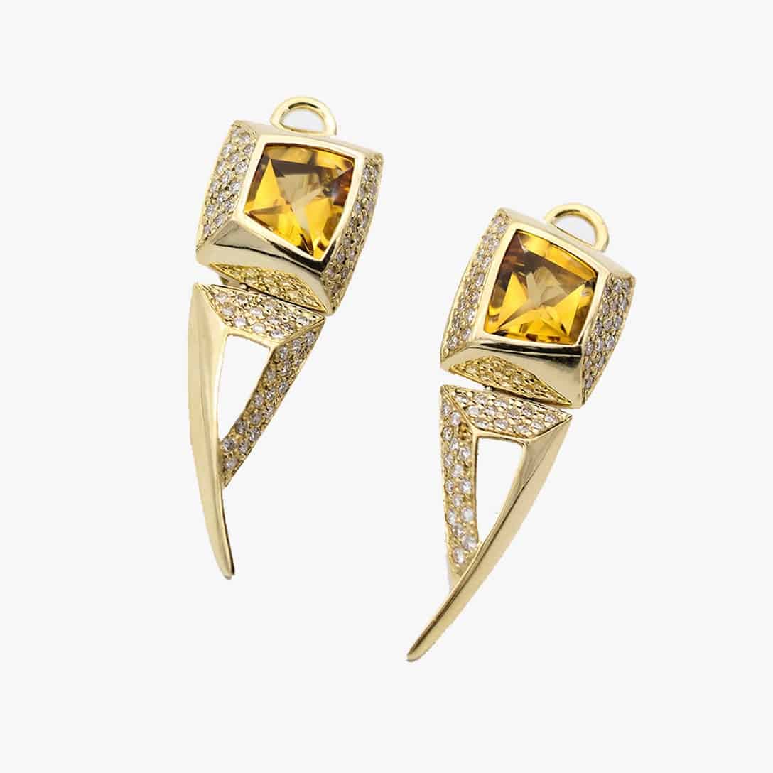 Créations Boucles d'oreilles en argent sterling avec accents de diamants